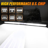 Auxbeam 7" Halo Headlights + 52" Light Bar + Fog & Pod Lights Set for Jeep Wrangler JK - GP00007761