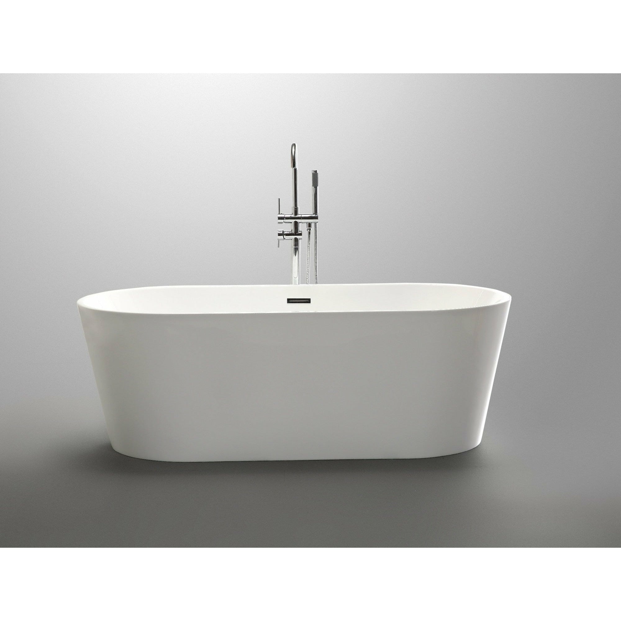 Anzzi Chand 67 in. Acrylic Flatbottom Freestanding Bathtub in White FT-AZ098 - FT-AZ098