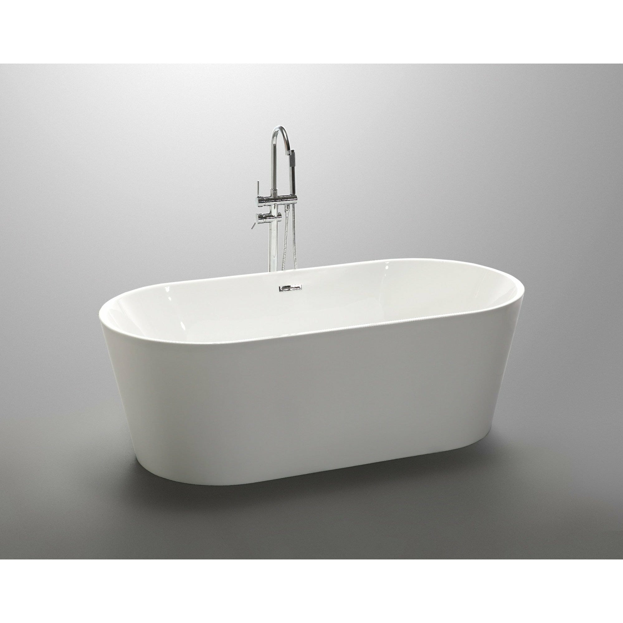 Anzzi Chand 67 in. Acrylic Flatbottom Freestanding Bathtub in White FT-AZ098 - FT-AZ098