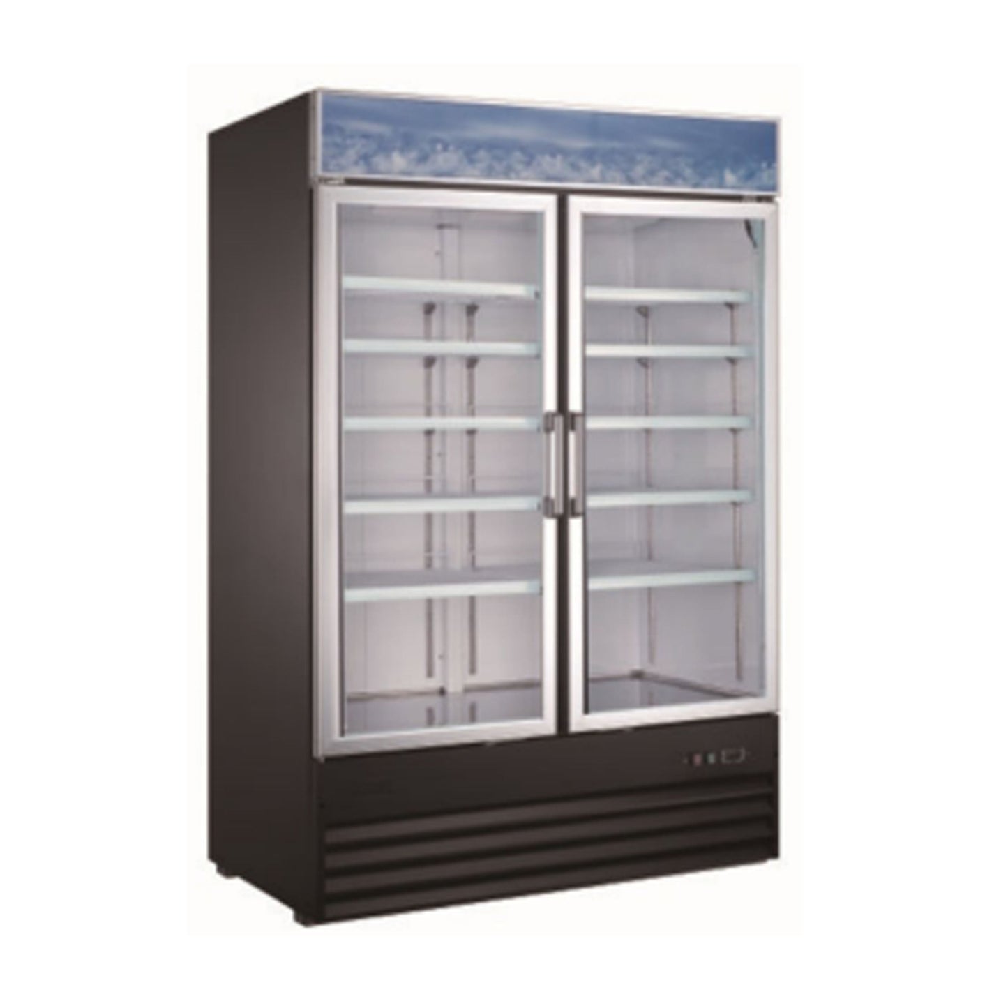Chef AAA -  Commercial 53" 2 Glass Door Merchandiser Freezer 45cu.ft. - D1.2BM2F-HC