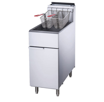 Chef AAA - TCF3-NG Commercial 40lbs Natural Gas Fryer with 3 Tube Burners - TCF3-NG