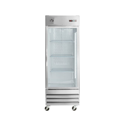 Chef AAA ,Commercial 29" Reach-In Refrigerator Stainless Steel Glass Door 23 cu.ft. - SS-1R-G-HC