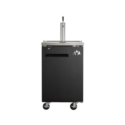 Chef AAA Commercial 24" Single Tap Kegerator Beer Dispenser (1) 1/2 Keg Capacity 6.5 cu.ft. - UDD-1-HC