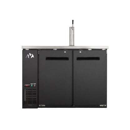 Chef AAA Commercial 48" Single Tap Kegerator Beer Dispenser (2) 1/2 Keg Capacity 11.8 cu.ft. - UDD-48-HC