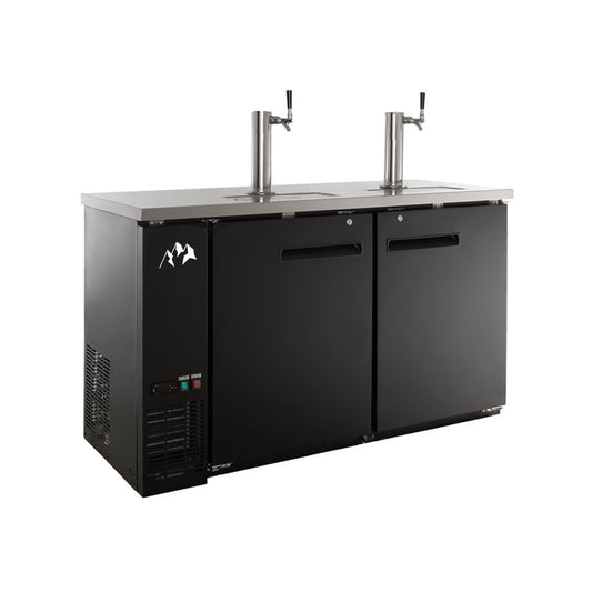 Chef AAA  Commercial 60" Single Tap Kegerator Beer Dispenser (2) 1/2 Keg Capacity 15.8 cu.ft. - UDD-60-HC