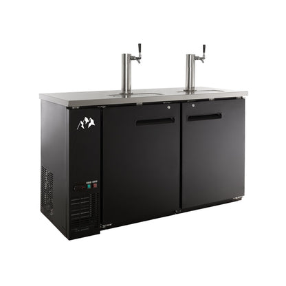 Chef AAA  Commercial 60" Single Tap Kegerator Beer Dispenser (2) 1/2 Keg Capacity 15.8 cu.ft. - UDD-60-HC