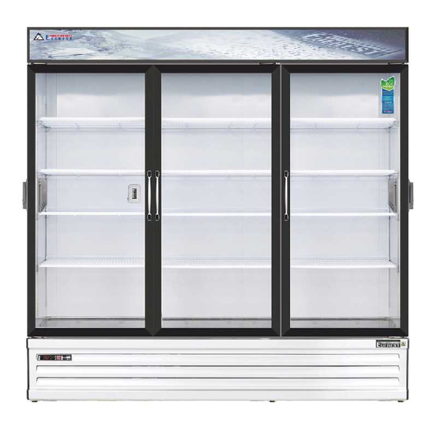 Everest Commercial 72" 3 Swing Glass Door Chromatography Merchandiser Refrigerator 71 cu. ft. - EMSGR69C