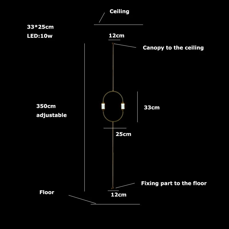 Cirque Floor-to-Ceiling Ellipse Lamp - Procure Décor