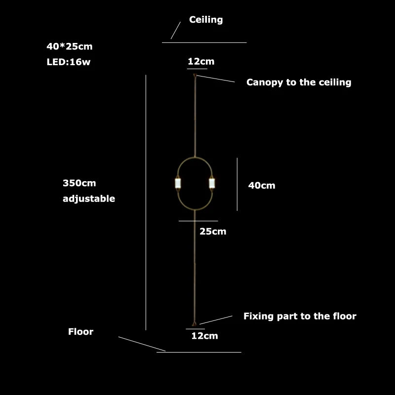 Cirque Floor-to-Ceiling Ellipse Lamp - Procure Décor