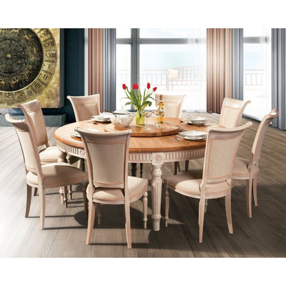 Maxima House Hand made Solid Wood Dining Table Set BADI with 6 chairs - DT0031SET
