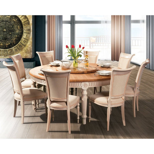 Maxima House Hand made Solid Wood Dining Table Set BADI with 6 chairs - DT0031SET