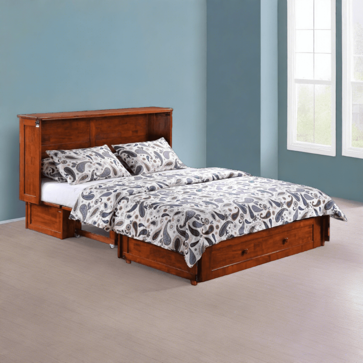 Night and Day Furniture Clover Queen Murphy Cabinet Bed Complete - MUR-CLV-QEN-XX