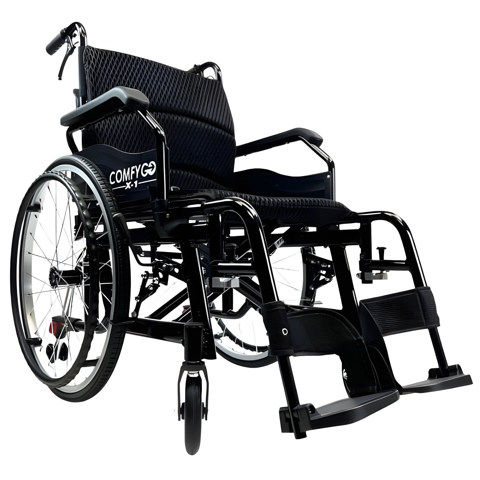 ComfyGo X-1 Ultra Lightweight Manual Wheelchair - X-1 BLACK