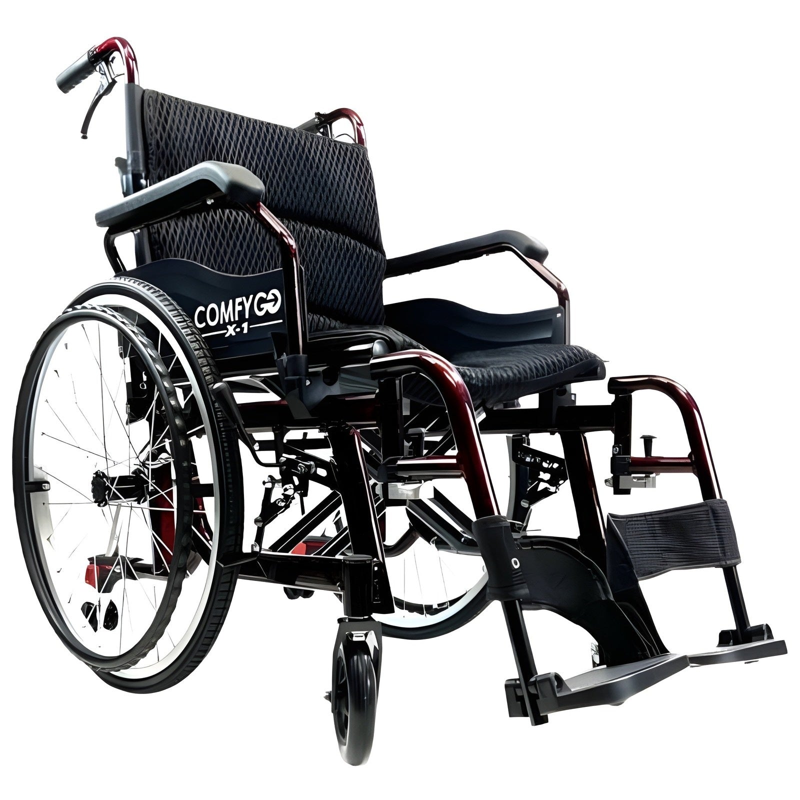 ComfyGo X-1 Ultra Lightweight Manual Wheelchair - X-1 BLACK