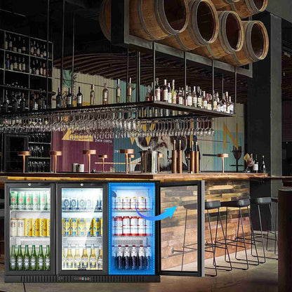 Bodega cooler 11.4 Cu.Ft Display Bar Beverage Fridge With 3 Glass Doors