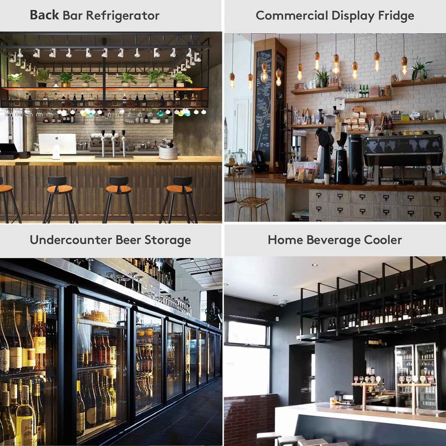 Bodega cooler 11.4 Cu.Ft Display Bar Beverage Fridge With 3 Glass Doors