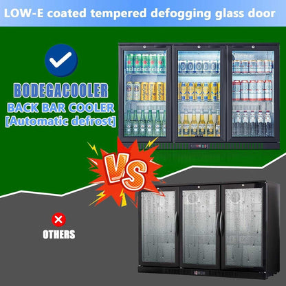 Bodega cooler 11.4 Cu.Ft Display Bar Beverage Fridge With 3 Glass Doors