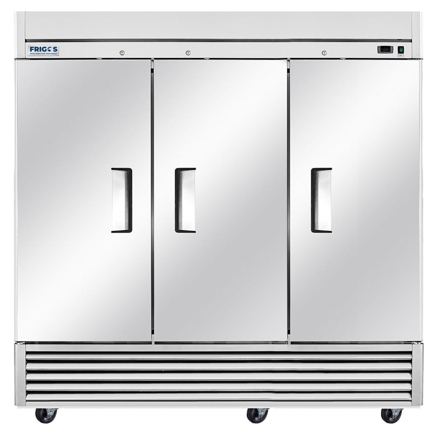 Frigos Commercial Reach in Refrigerator 3 Section Solid Door with Aluminum Interior with 304 Stainless Steel Floor - FG-RF-3D