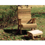 Creekvine Designs Cedar Royal Country Hearts Patio Chair & Footrest Set - WRF1135SETCVD