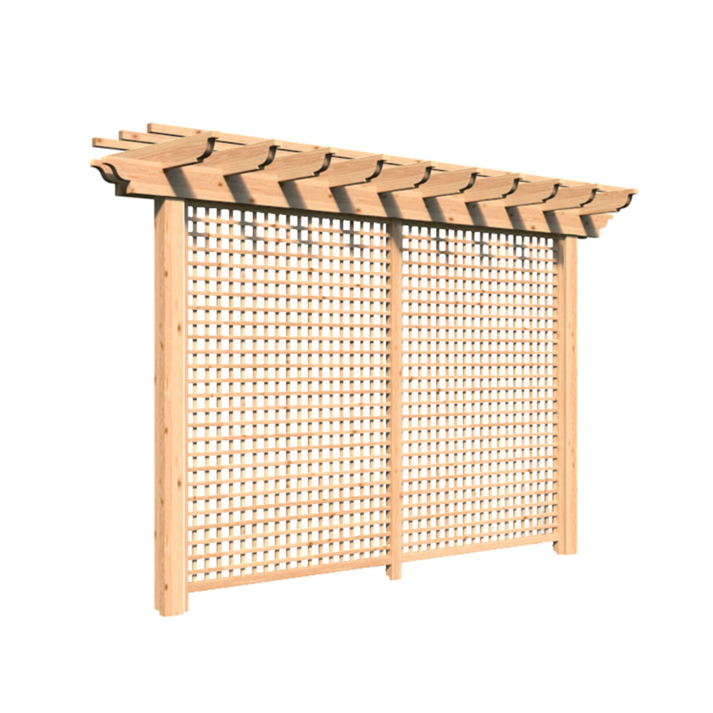 Creekvine Designs Red Cedar Monterrey Pergola with Lattice - HBWRCMPPL3x8CVD