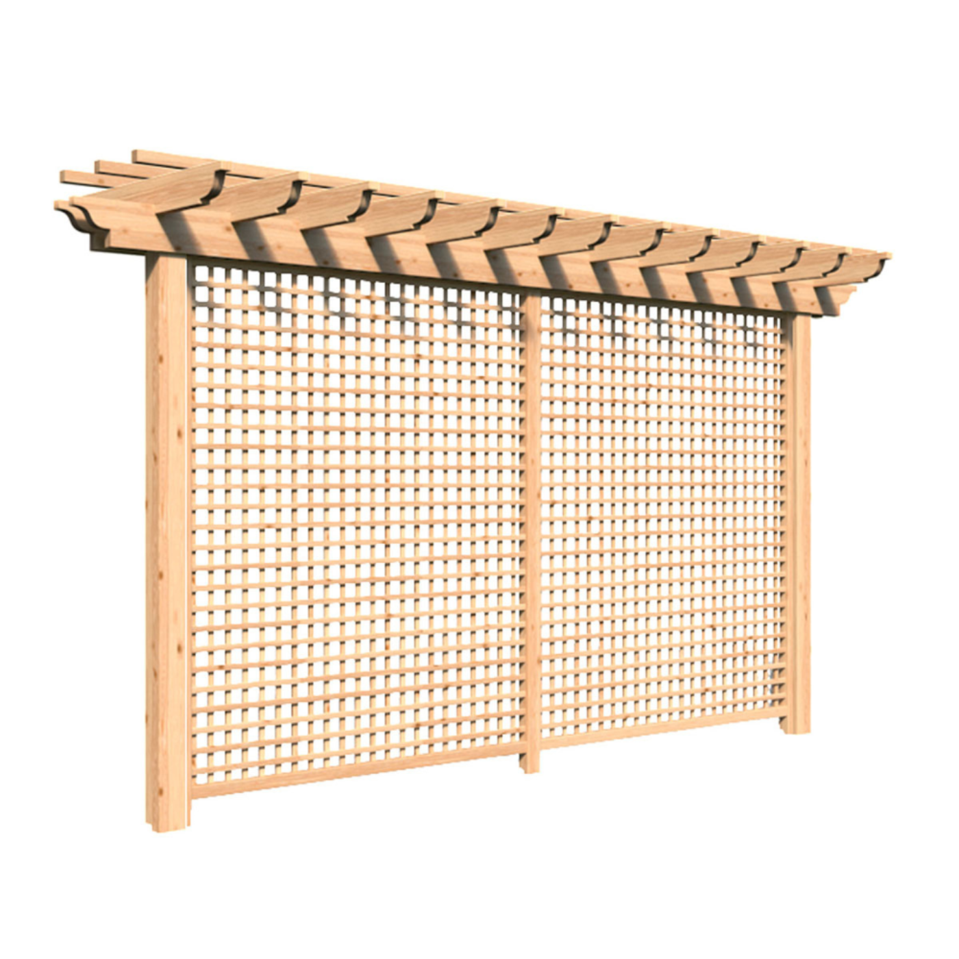 Creekvine Designs Red Cedar Monterrey Pergola with Lattice - HBWRCMPPL3x8CVD