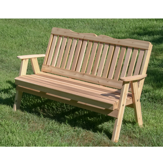 Creekvine Designs Red Cedar Savannah English Garden Bench - WF4SEB-2CVD