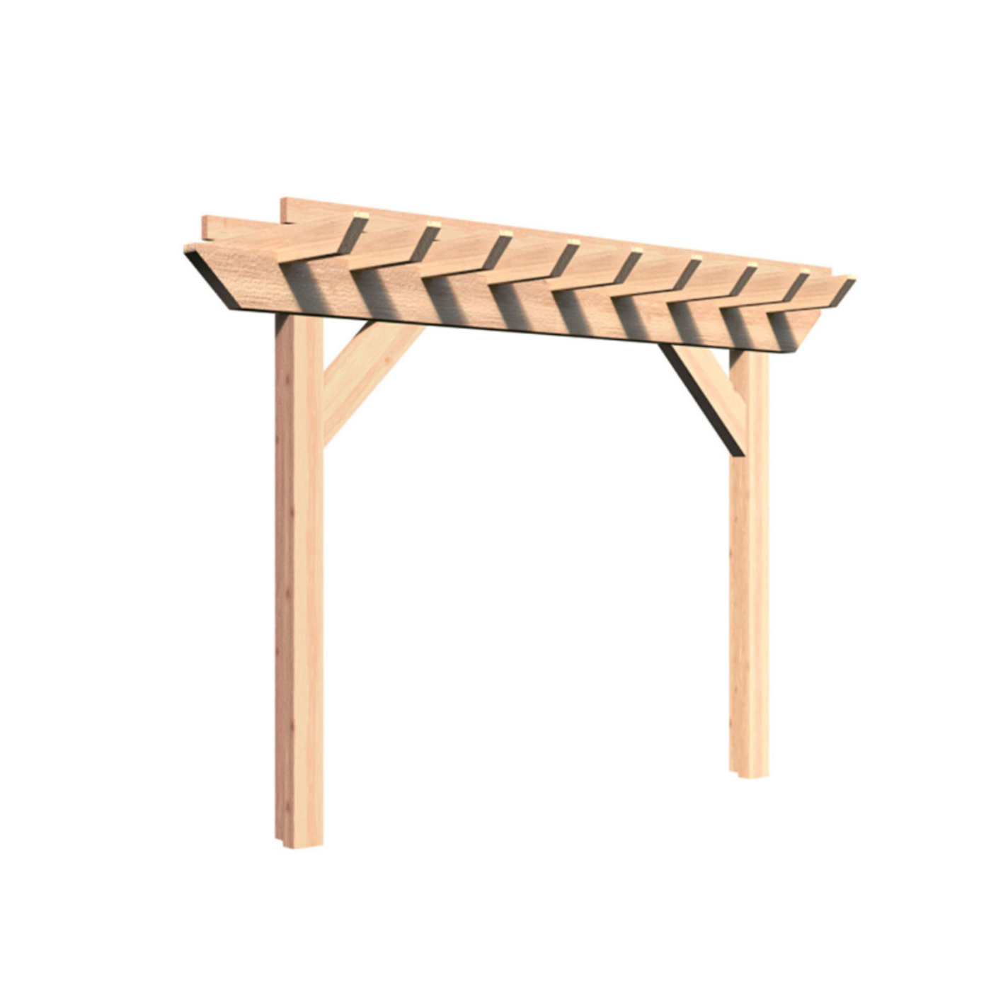 Creekvine Designs Rough Cut Cedar Monterrey Pergola - HBWRCCMP3x8CVD