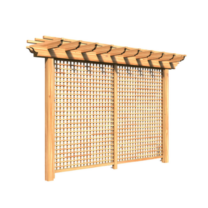 Creekvine Designs Treated Pine Monterrey Pergola with Lattice - HBWTPMPPL3x8CVD