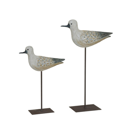 Crestview Collection 18" & 13" 2-Piece Coastal Metal And Resin Coastal Bird Statue - CVDEP694