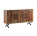 Crestview Collection 64" x 16" x 34" 3-Door Transitional Brown Wood And Metal Sideboard - CVFNR818