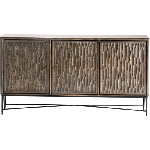 Crestview Collection 69" x 16" x 37" 3-Door Transitional Brown Wood And Metal Sideboard - CVFNR825