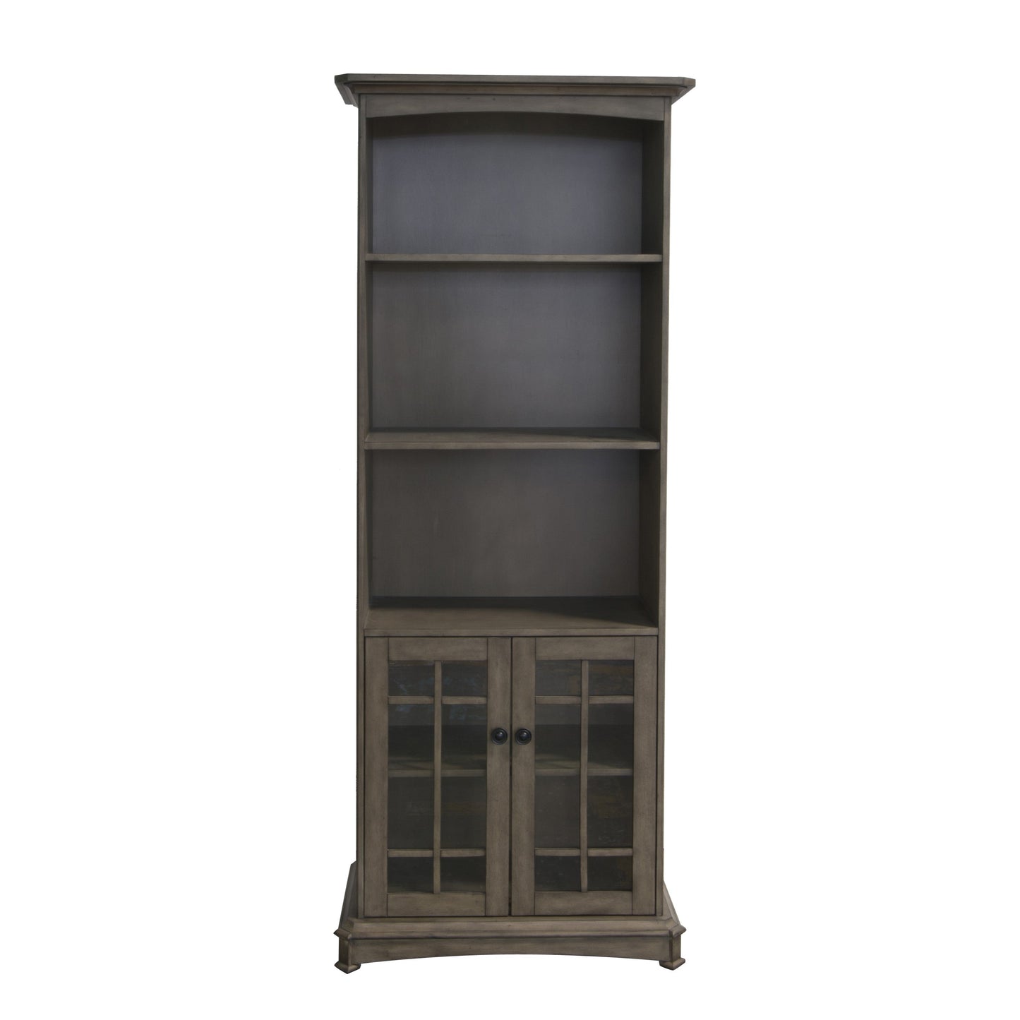 Crestview Collection Acacia 30" x 15" x 75" 2-Door 3-Shelf Transitional Dark Brown Wood Bookcase -  CVFVR8201