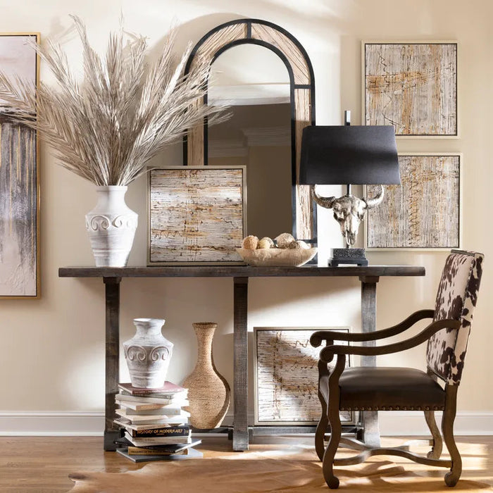 Crestview Collection Alpine 76" x 17" x 39" Transitional Wood Console Table In Ebony Finish - CVFNR797