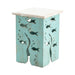 Crestview Collection Aquarium 22" x 22" x 23" Coastal Wood Square Accent Table In Seafoam and Whitewash Finish - CVFZR4529