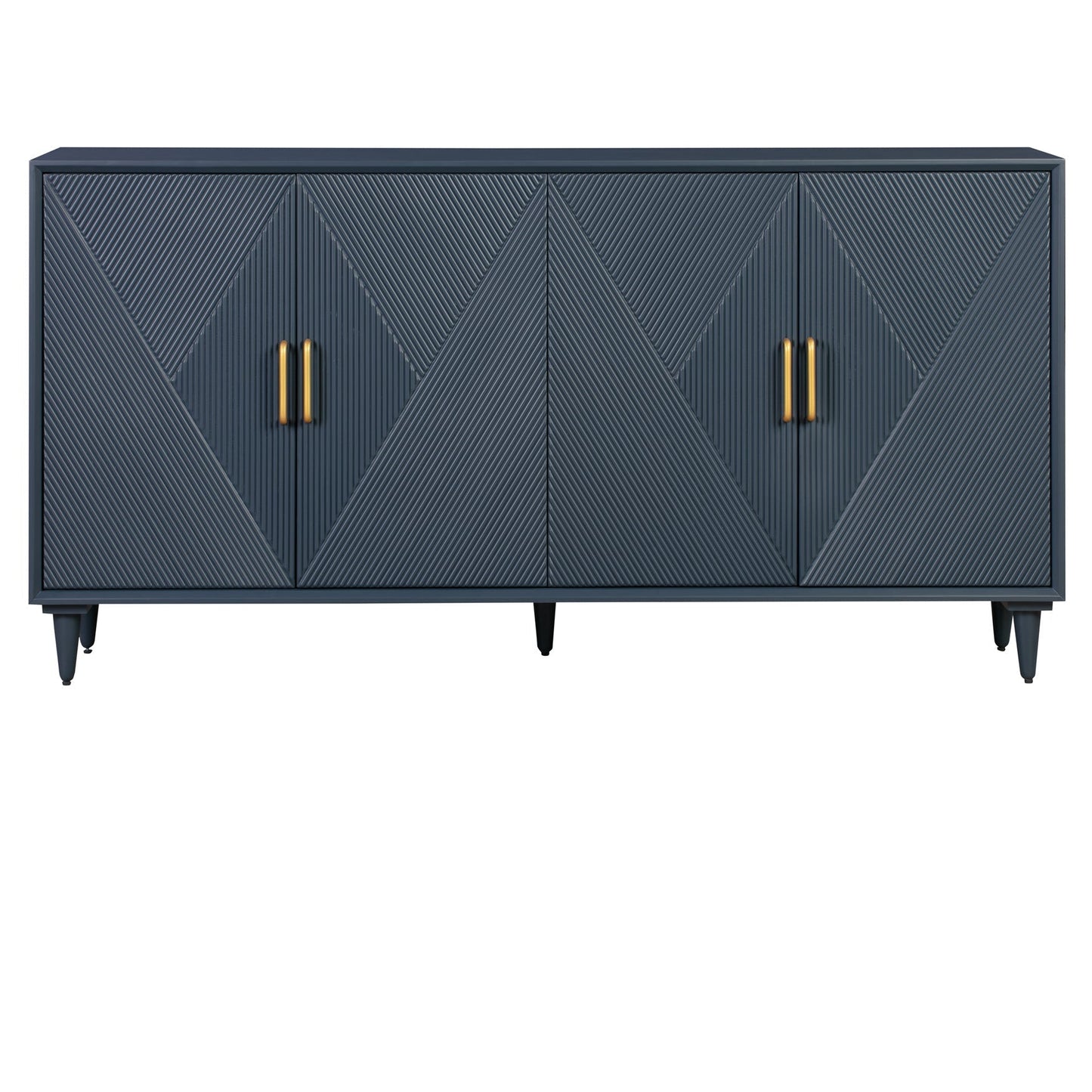 Crestview Collection Arvada 72" x 16" x 37" 4-Door Traditional Slate Gray Wood Sideboard