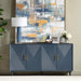 Crestview Collection Arvada 72" x 16" x 37" 4-Door Traditional Slate Gray Wood Sideboard - CVFVR8316