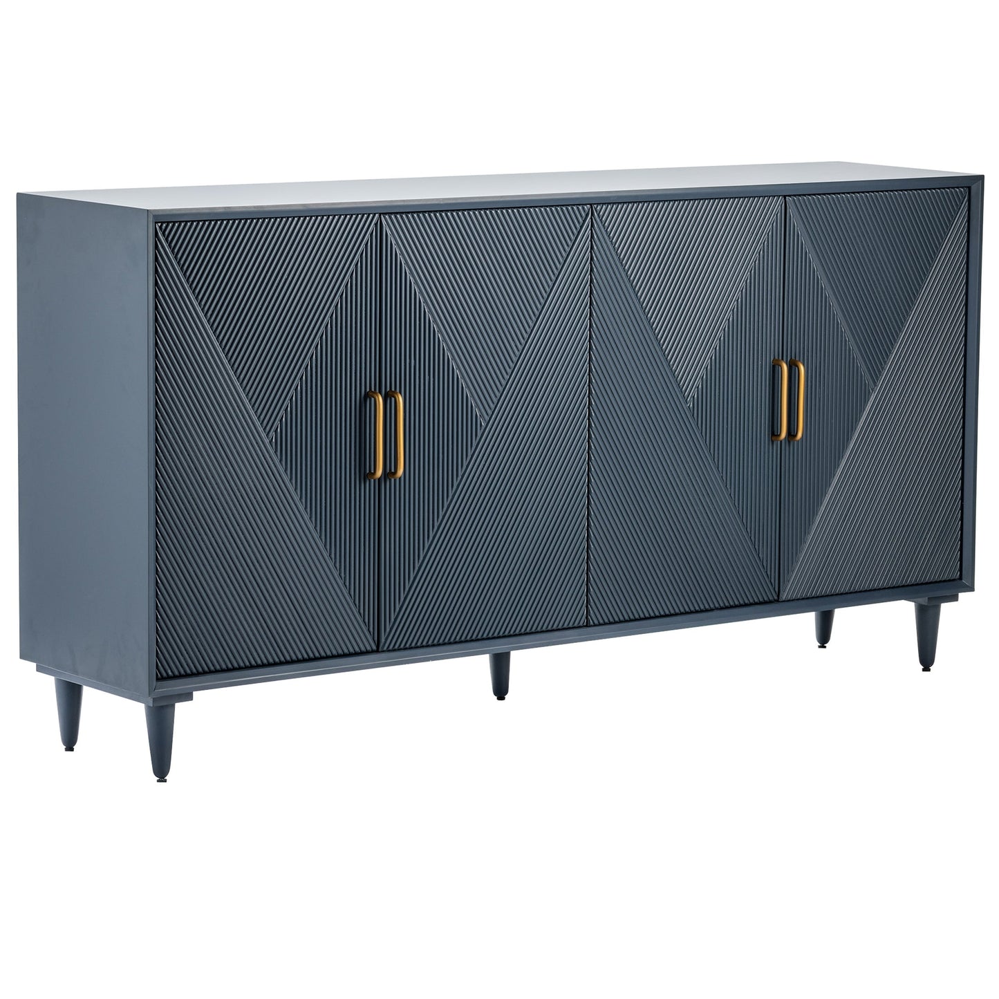Crestview Collection Arvada 72" x 16" x 37" 4-Door Traditional Slate Gray Wood Sideboard