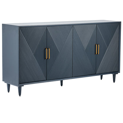 Crestview Collection Arvada 72" x 16" x 37" 4-Door Traditional Slate Gray Wood Sideboard