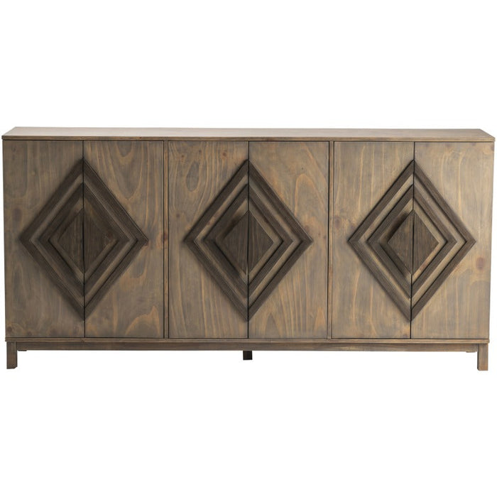 Crestview Collection Aspen 78" x 16" x 38" 6-Door Transitional Brown Wood Sideboard - CVFVR8230