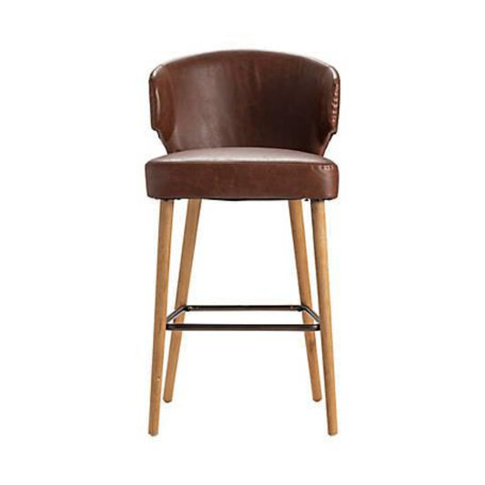 Crestview Collection Auburn 22" x 22" x 40" Traditional Faux Leather And Wood Bar Stool - CVFZR5134