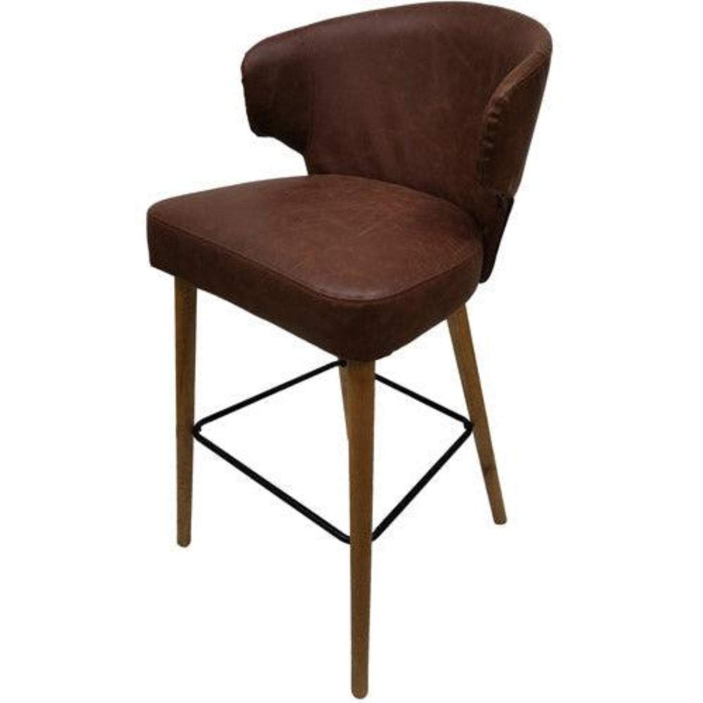 Crestview Collection Auburn 22" x 22" x 40" Traditional Faux Leather And Wood Bar Stool - CVFZR5134