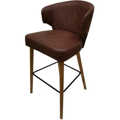 Crestview Collection Auburn 22" x 22" x 40" Traditional Faux Leather And Wood Bar Stool - CVFZR5134