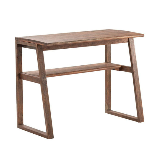 Crestview Collection Bengal Manor 40" x 20" x 31" Rustic Acacia Wood Writing Desk with USB Power In Natural Wood Finish - CVFNR727