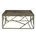 Crestview Collection Bengal Manor 40" x 40" x 18" Occasional Mango Wood Cocktail Table with Square Crazy Cut Iron In Aged Gold Finish - CVFNR682