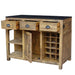 Crestview Collection Bengal Manor 47" x 24" x 37" Rustic Brown Mango Wood and Granite Kitchen Island - CVFNR490