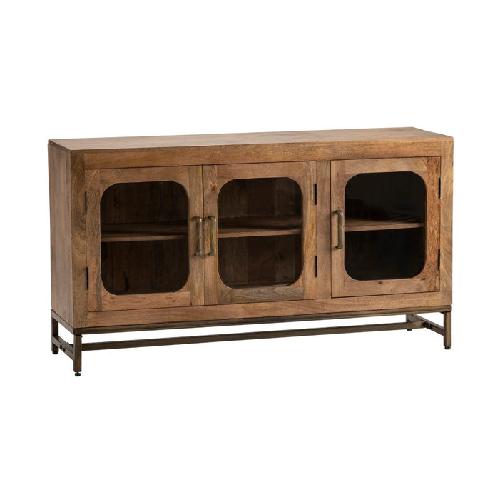 Crestview Collection Bengal Manor 55" x 16" x 31" 3-Door Transitional Brown Mango Wood Apollo Sideboard - CVFNR697