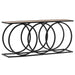 Crestview Collection Bengal Manor 67" x 16" x 31" 3 Circles Rustic Metal And Wood Console In Brown Wood and Black Finish - CVFNR723