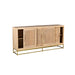 Crestview Collection Bengal Manor 68" x 14" x 32" 4-Sliding-Door Coastal Natural Cane Light Mango Wood Sideboard - CVFNR706