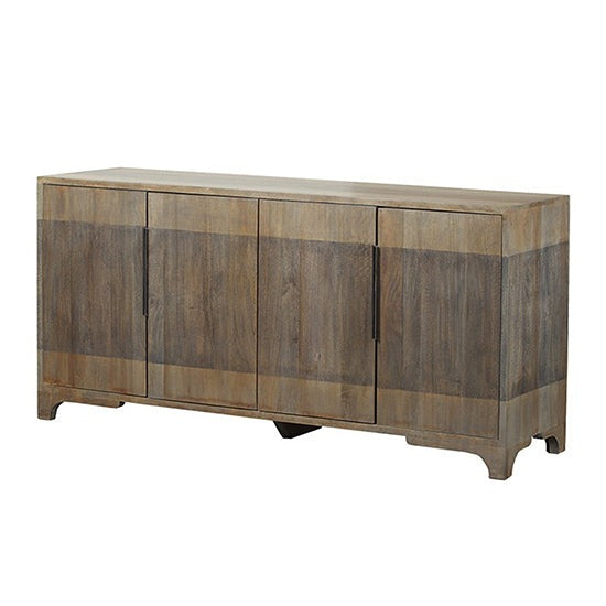 Crestview Collection Bengal Manor 70" x 18" x 34" 2-Tone 4-Door Rustic Gray Mango Wood Sideboard - CVFNR382