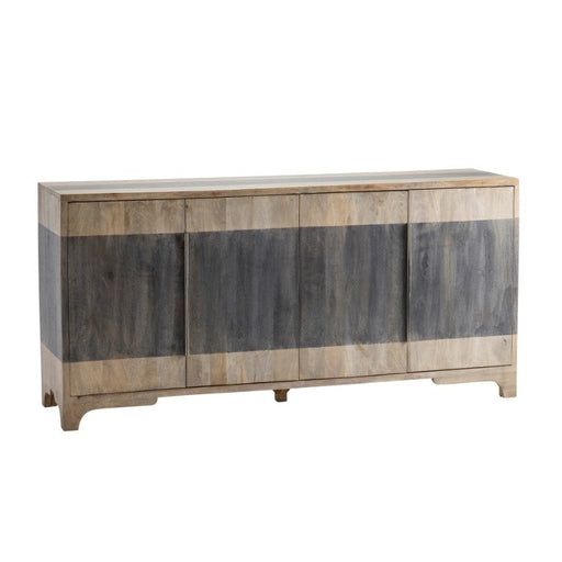 Crestview Collection Bengal Manor 70" x 18" x 34" 2-Tone 4-Door Rustic Gray Mango Wood Sideboard - CVFNR382